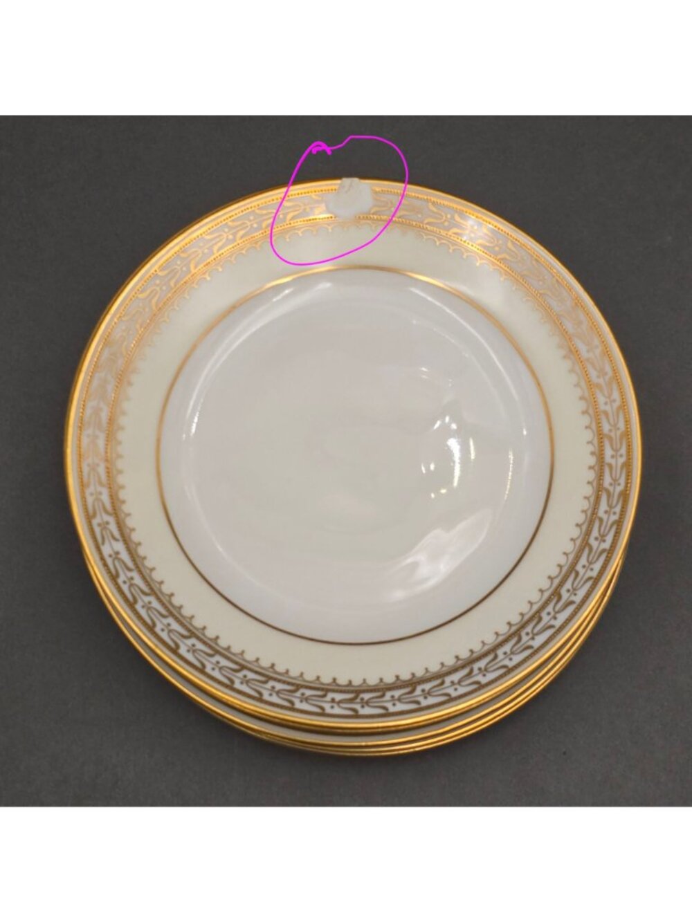 Antique Noritake Chanfaire Bread Butter Plates 6.5" Gold Trim Set of 8 - Picture 6 of 13